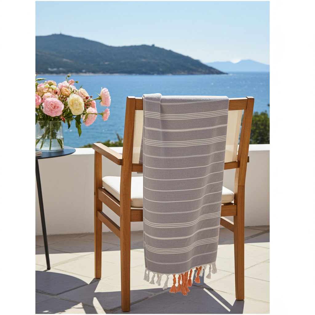 %100 Cotton Gray Turkish Towel